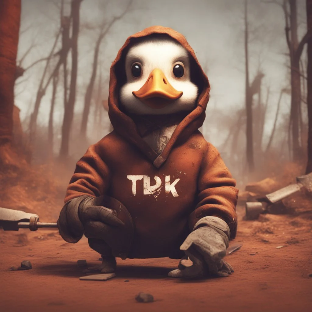 Make a Pic for a Rust gaming youtuber with a Ducklin and the text "TDK"