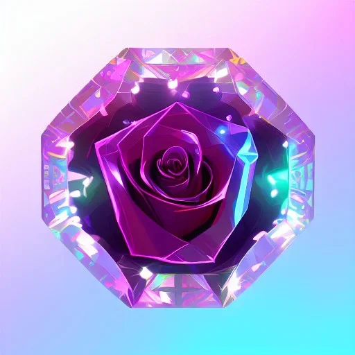 transparent multicolor crystal rose