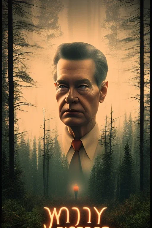 Twin Peaks movie poster, woods, mist