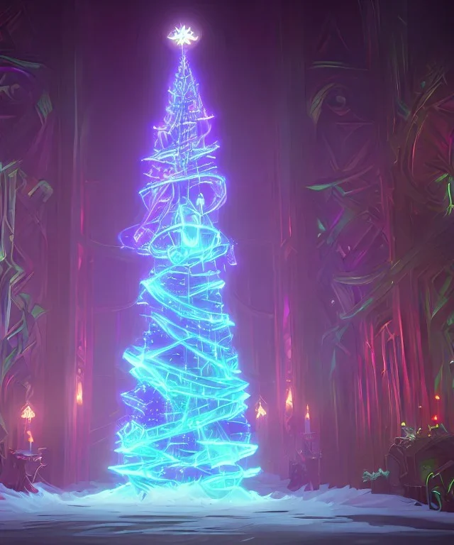 A magical warlock Christmas tree