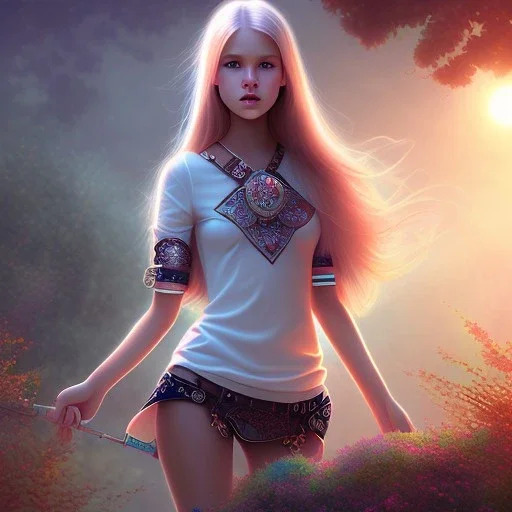 Teen girl in fantasy world