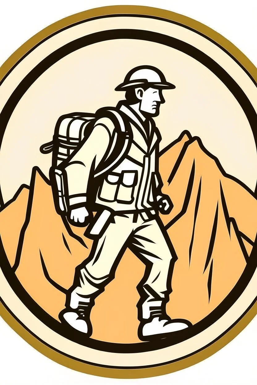 adventurer explorer clip art simple two,tone