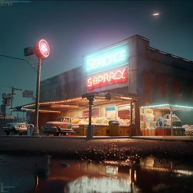 Ultra Realistic retro sci-fi, explosion Supermarket parking scene, 1960 year, blonde mastery woman, sweet scarlet Johansson face, perfect iris, glow eyes, face makeup, tight latex coat; many panic people, Retro sci-fi style, soft color, highly detailed, unreal engine 5, ray tracing, RTX, lumen lighting, ultra detail, volumetric lighting, 3d, finely drawn, high definition, high resolution.