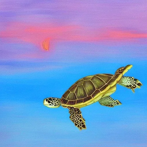 turtle and pink sky