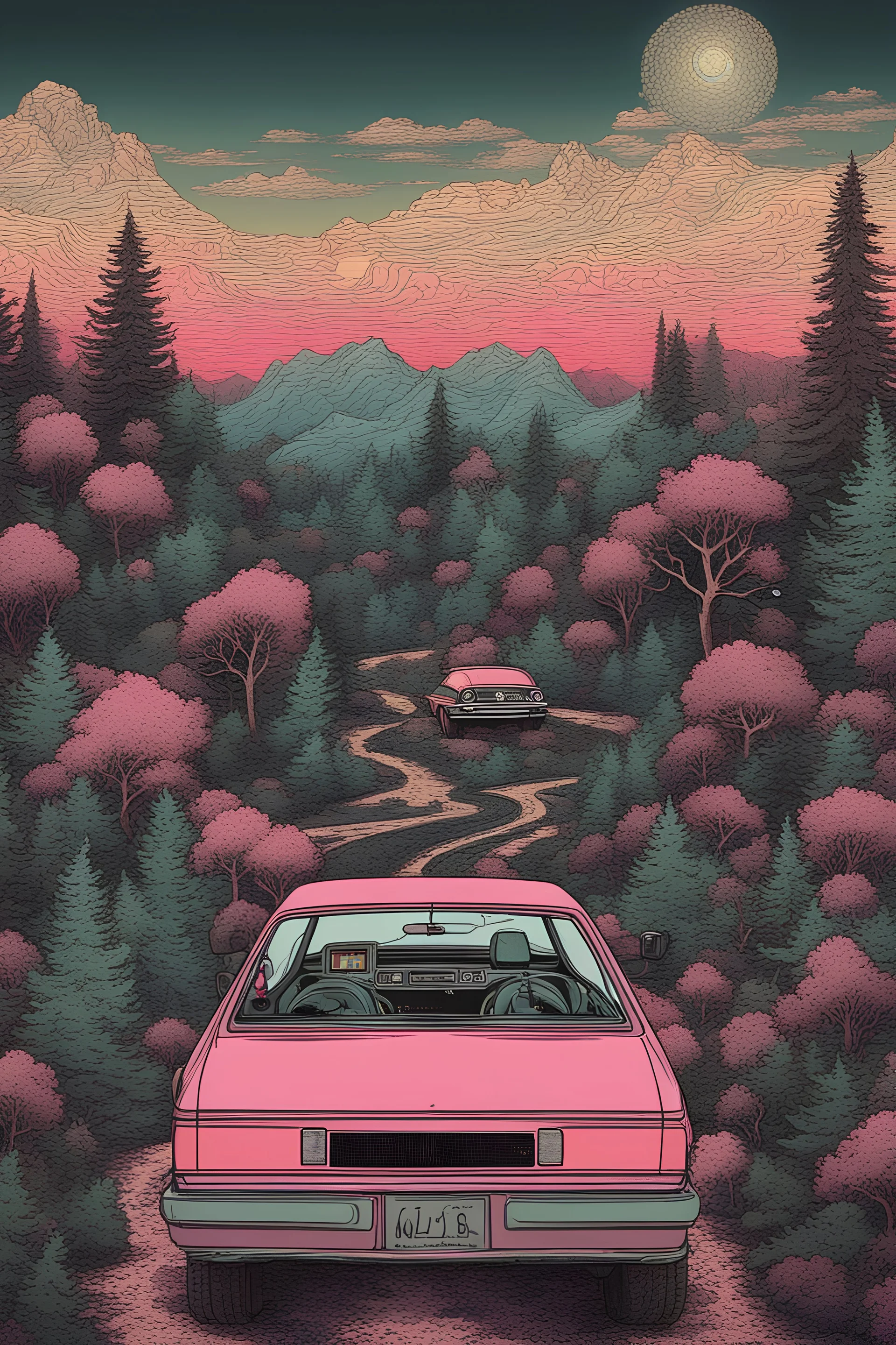 dribing a car, retuning the radio inside and outside is trippy nature