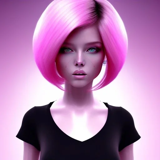 Girl with pink scene hair