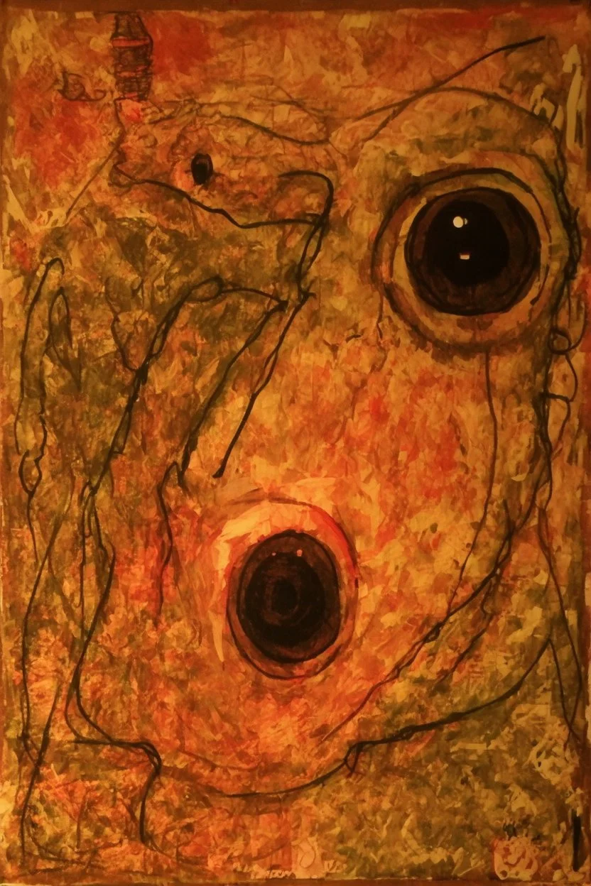 Scribble Monster; Mixed Media Collage