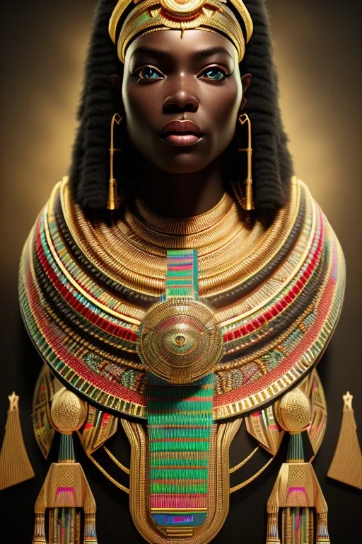 kente scene, Black Egyptian Cat, jewelry, thread, embroidery, octane render, high detail, warm light