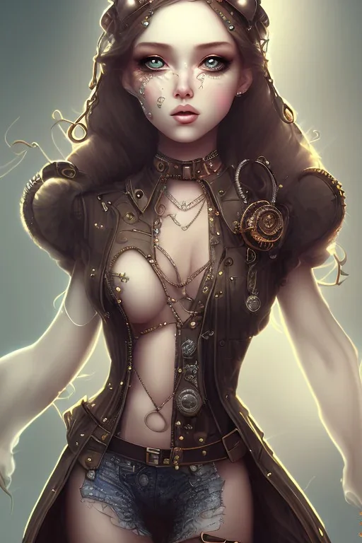 pain steampunk girl cute body