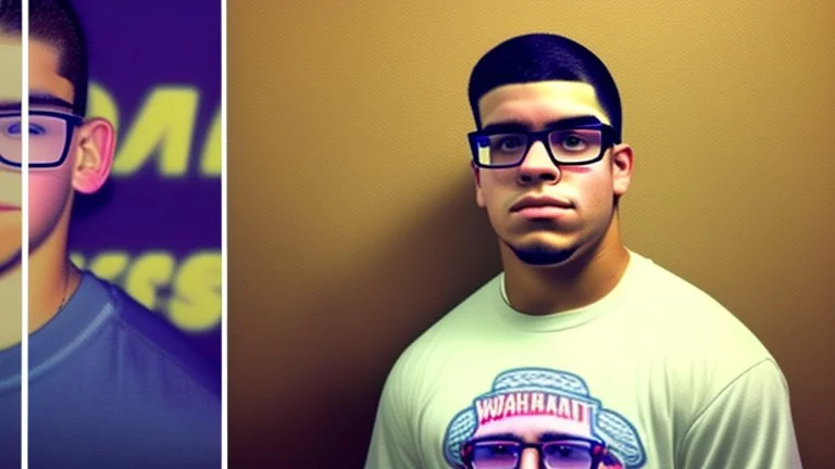 bit boy bobby chavez who has a very wide face with glasses and looks young without facial hair working at walmart