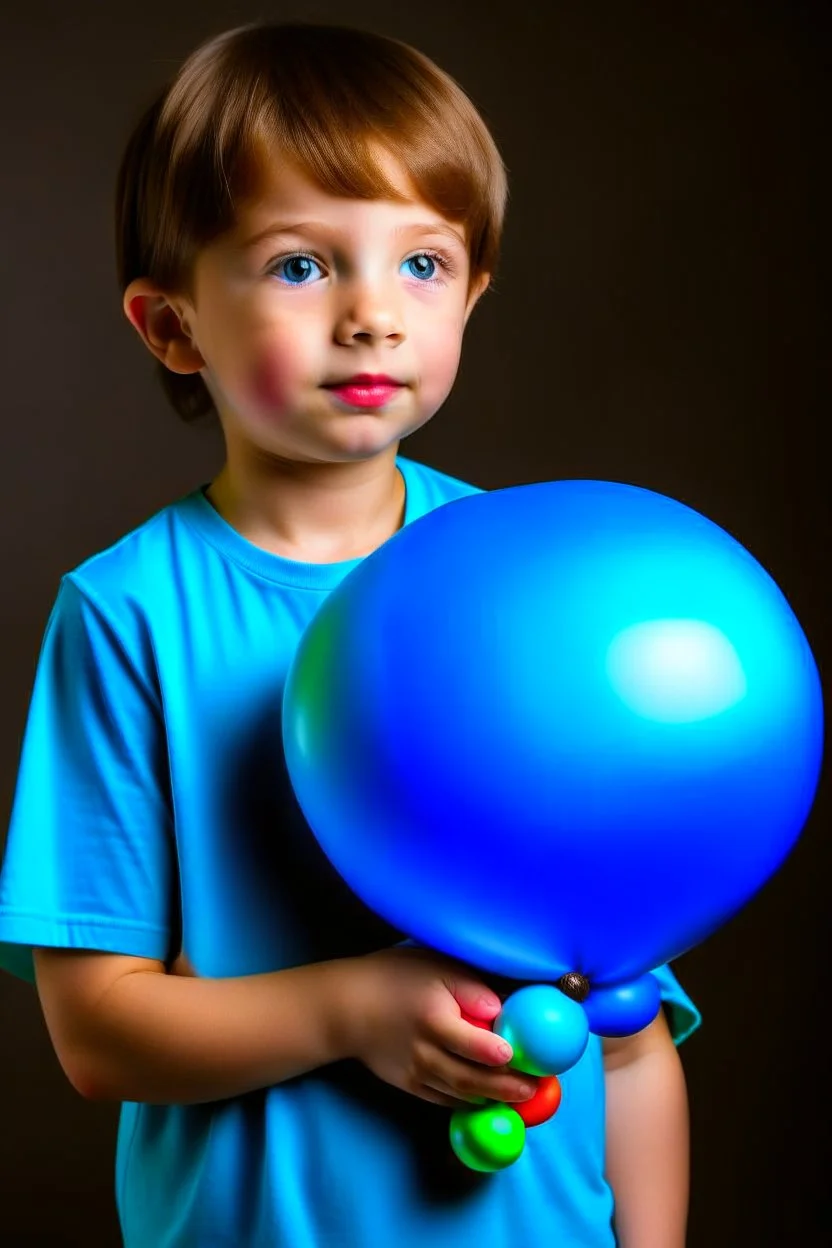 child holding a balloon dog