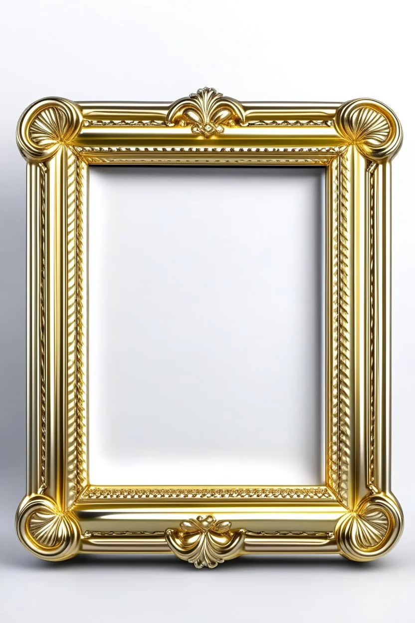 rectangular gold delicate art nouveau picture frame