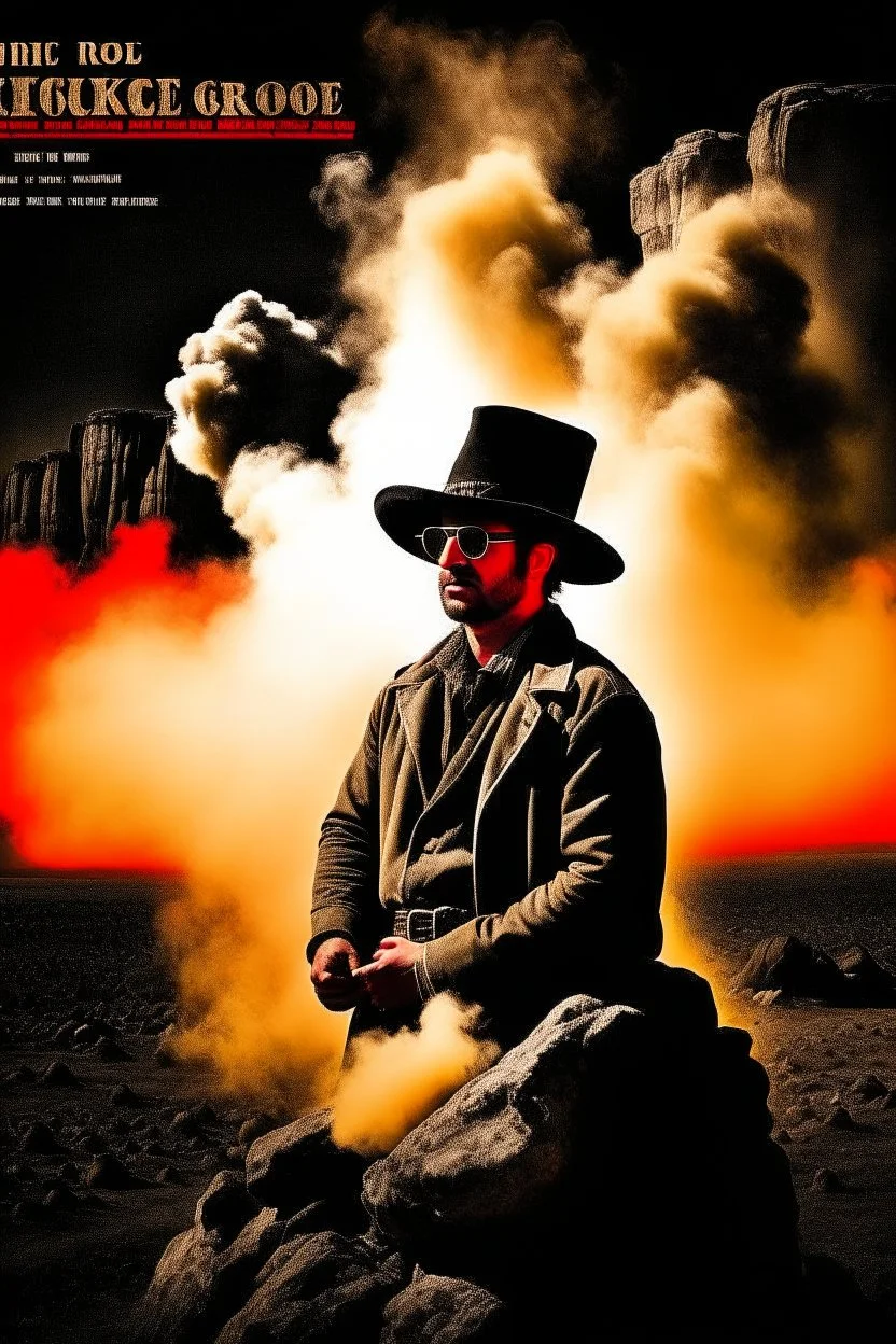 Album cover, smoke, rock, cowboy