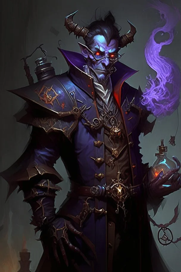 dark demon monster humanoid artificer alchemist aristocrat engineer