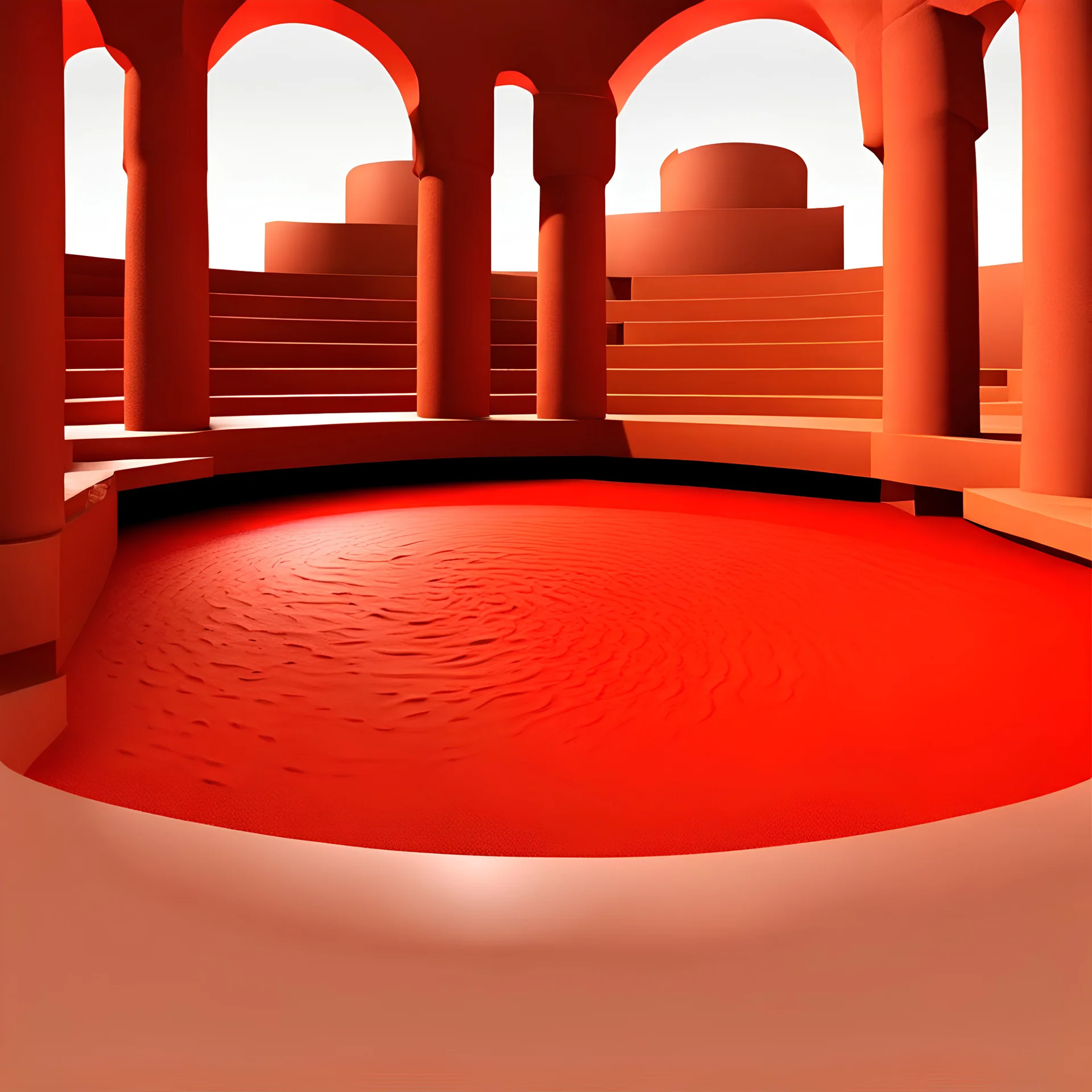 Gladiator arena, blood-red sand