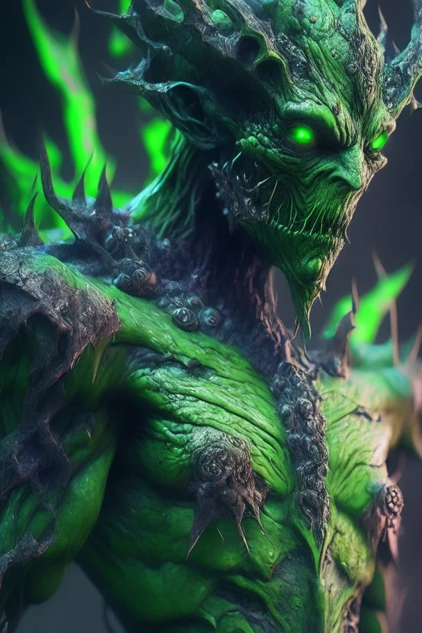 Green demon Humanoid mutant alien,FHD, detailed matte painting, deep color, fantastical, intricate detail, splash screen, complementary colors, fantasy concept art, 32k resolution trending on Artstation Unreal Engine 5