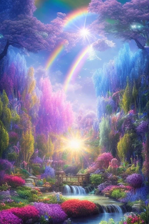 verybeautiful-magical-garden-of-the-angelic-kingdom-blue-and-pink-plants-and-trees-small-river-sunshine-flowers-haze-thumb-rainbow-ufo-bright-colors