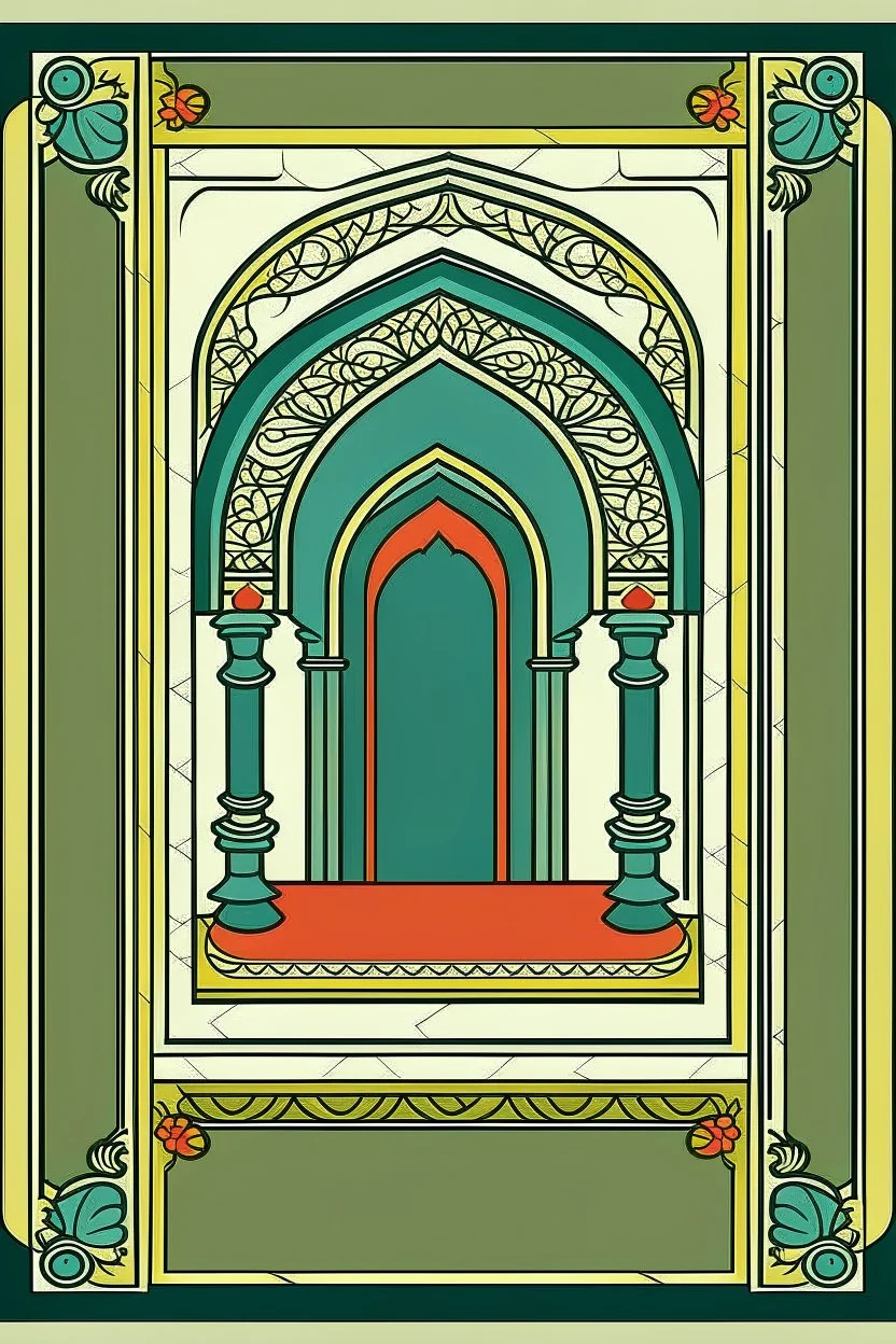 A illustration Hand drawn flat design prayer mat MUSLIM , no background, vector,format png, 4k