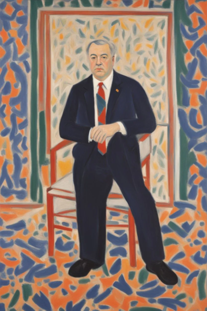 Portrait of a bigger white male social democratic politician by Matisse