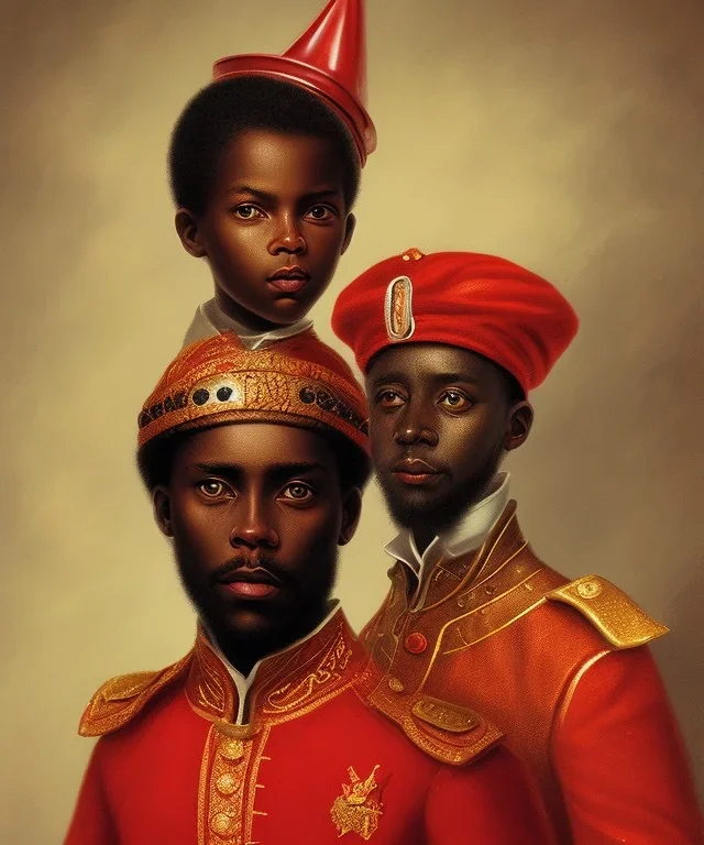 Negro Felipe, african slave, red uniform, red headband