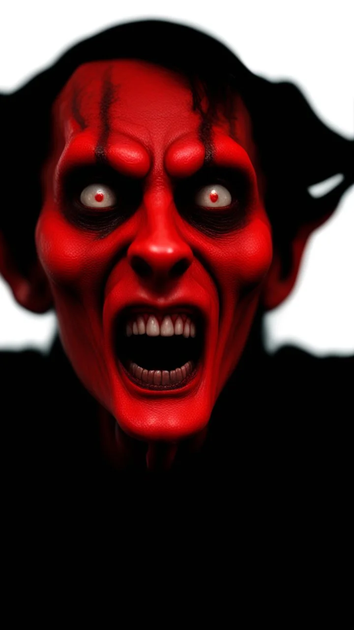 lipstick red faced demon from the movie "insidious", bokeh like f/0.8, tilt-shift lens 8k, high detail, smooth render, down-light, unreal engine, prize winning