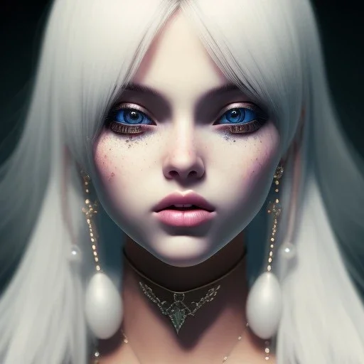 Cute fluid ink girl, big black eyes, unreal engine 5, 8k resolution, photorealistic, ultra detailed