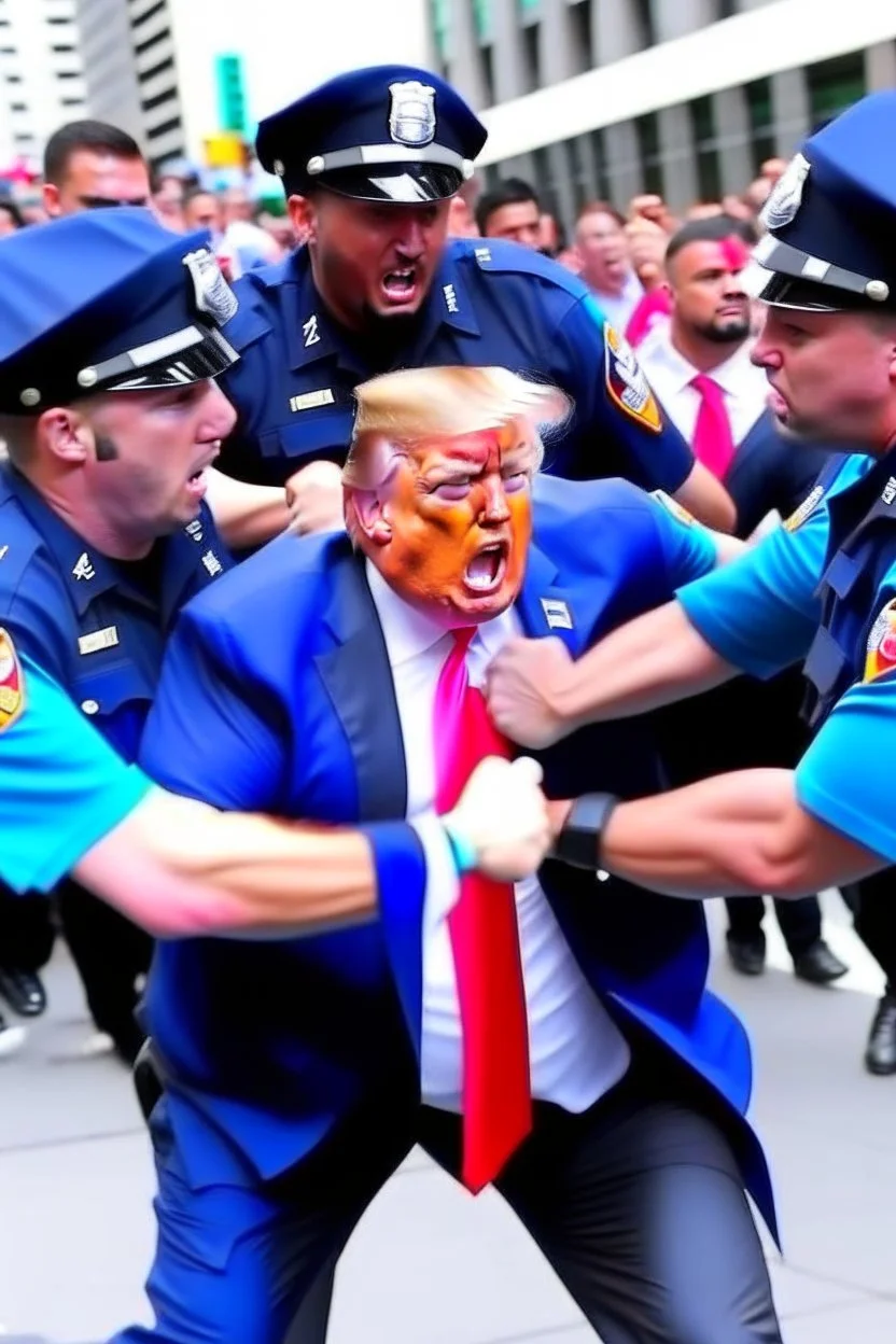 donald trump being beaten by the police