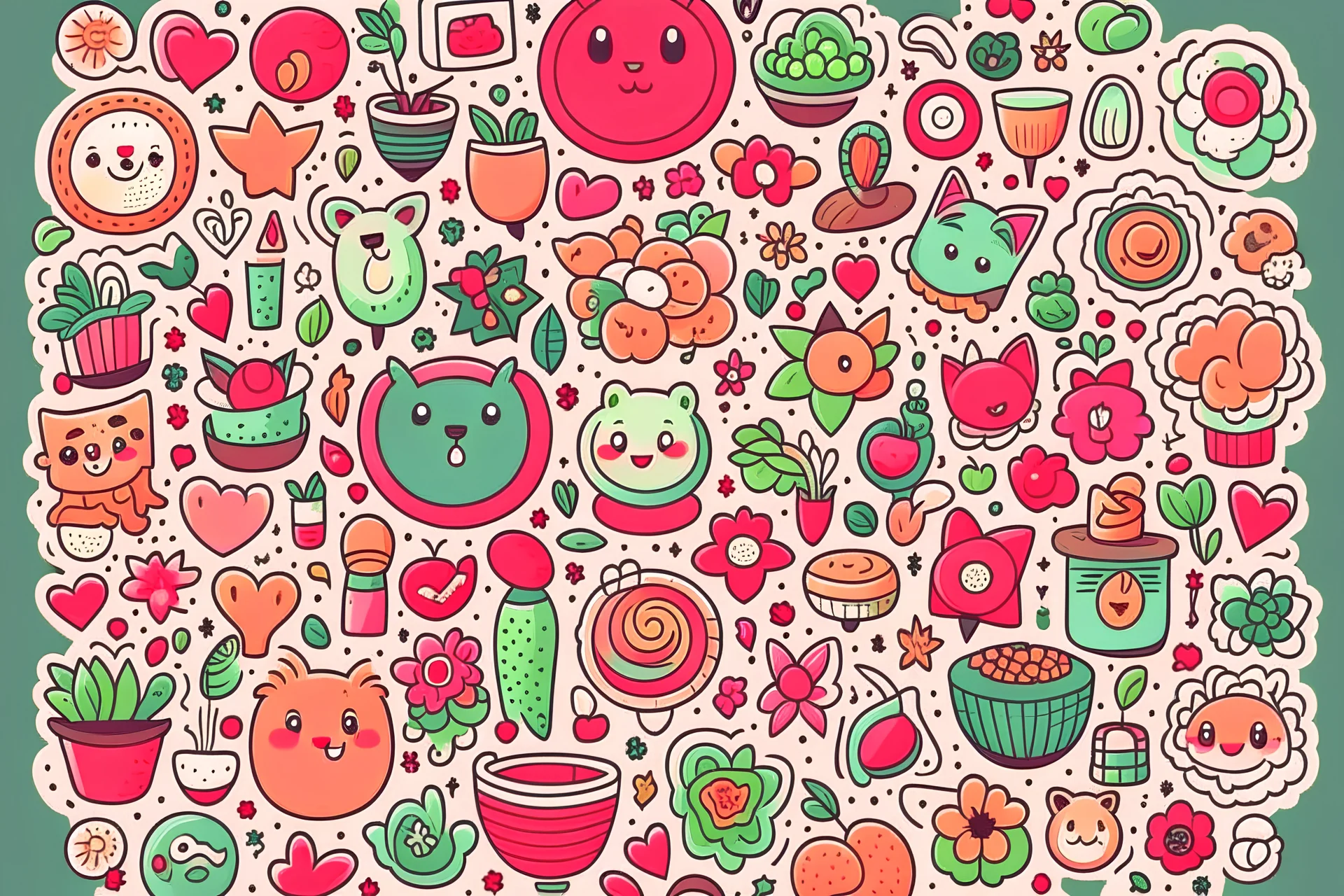 Lots of cute elements in one frame