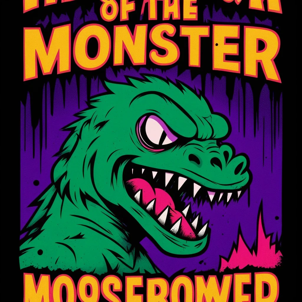 monster more angry and more 90s style, angry fast, extreme, wild, so so angry, red and purple background with 90s style slashes, 45 degree angle