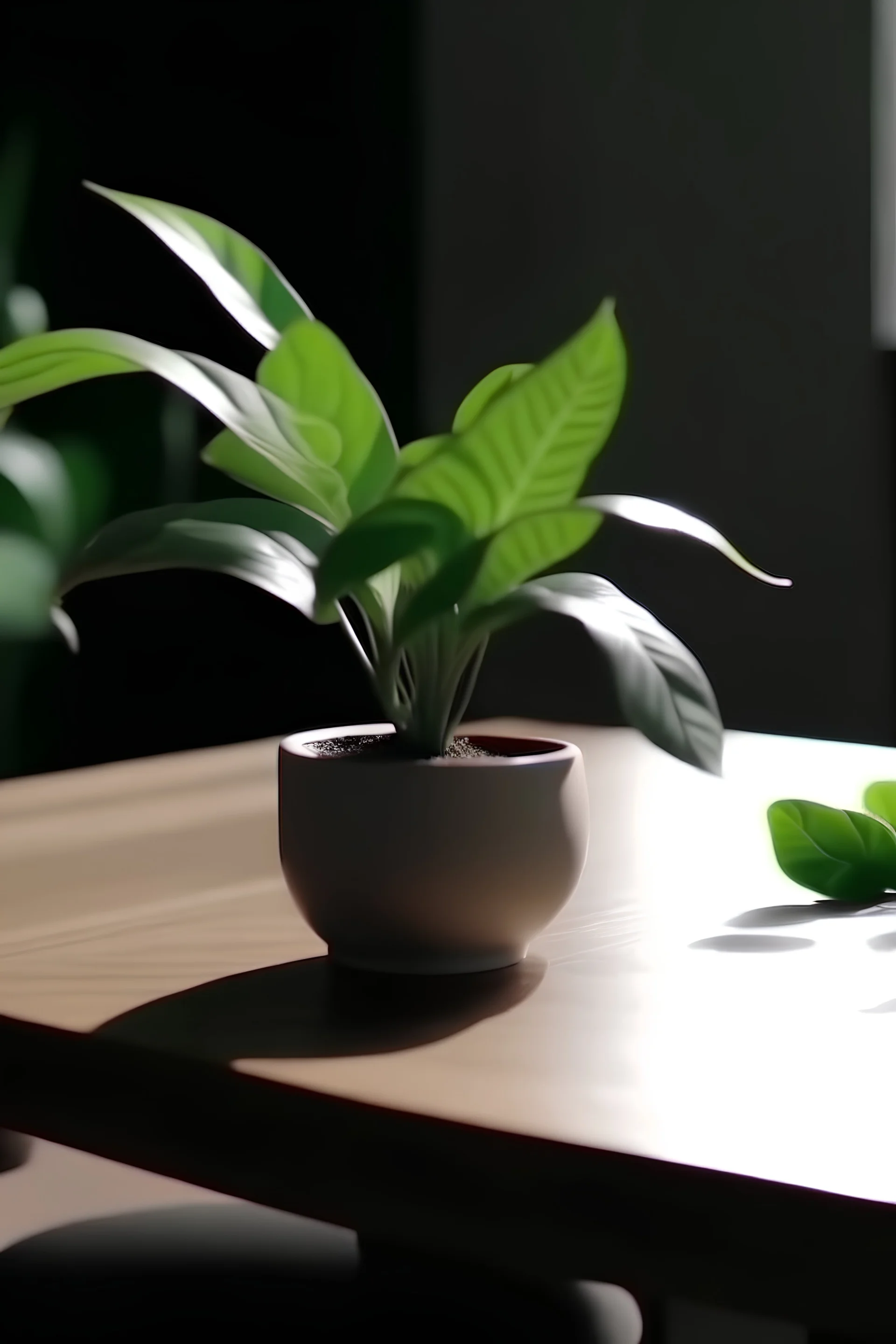 plant putting on the table image in 4k