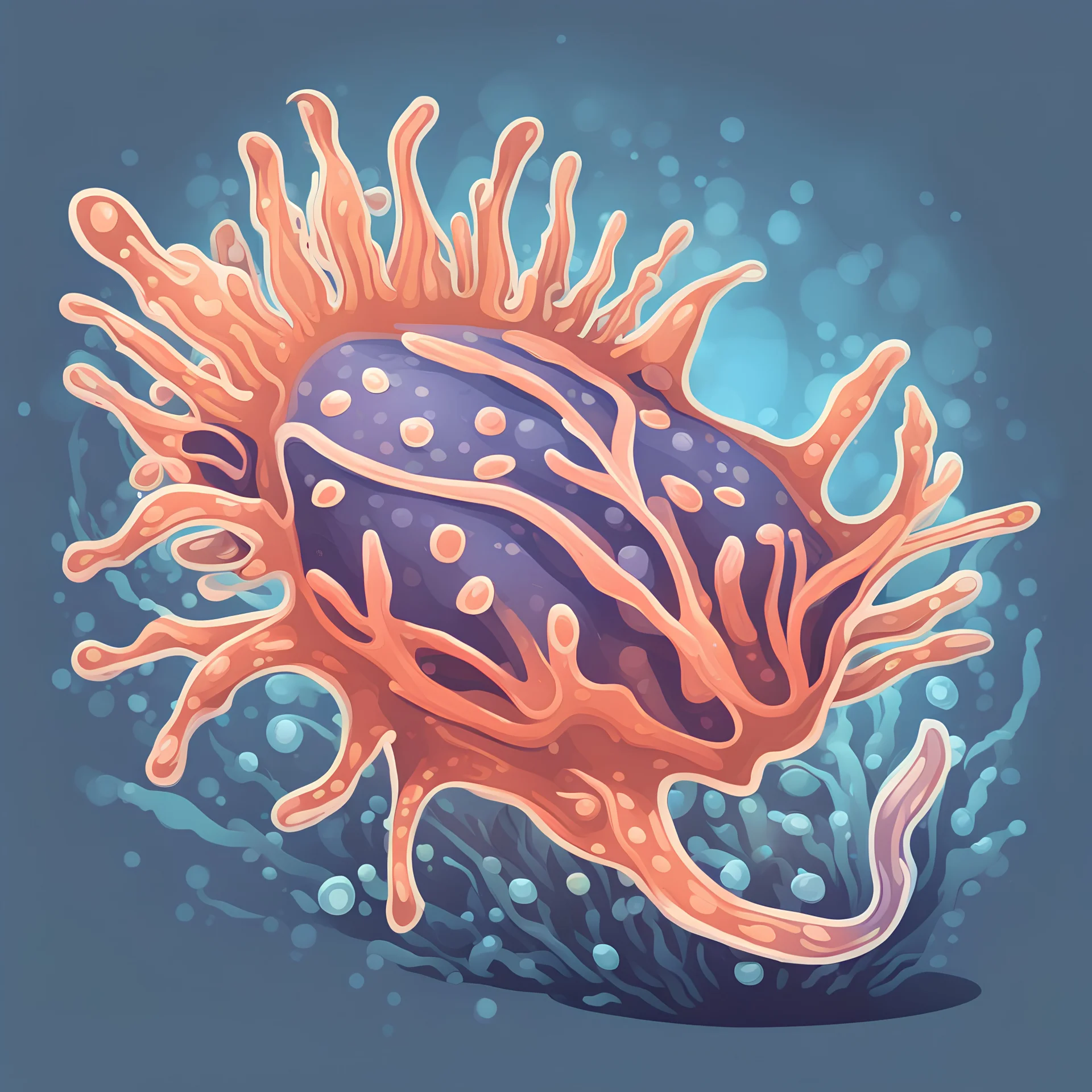 Nudibranch in cell art style