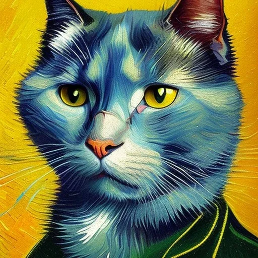 Portrait of a cat by Van Gogh