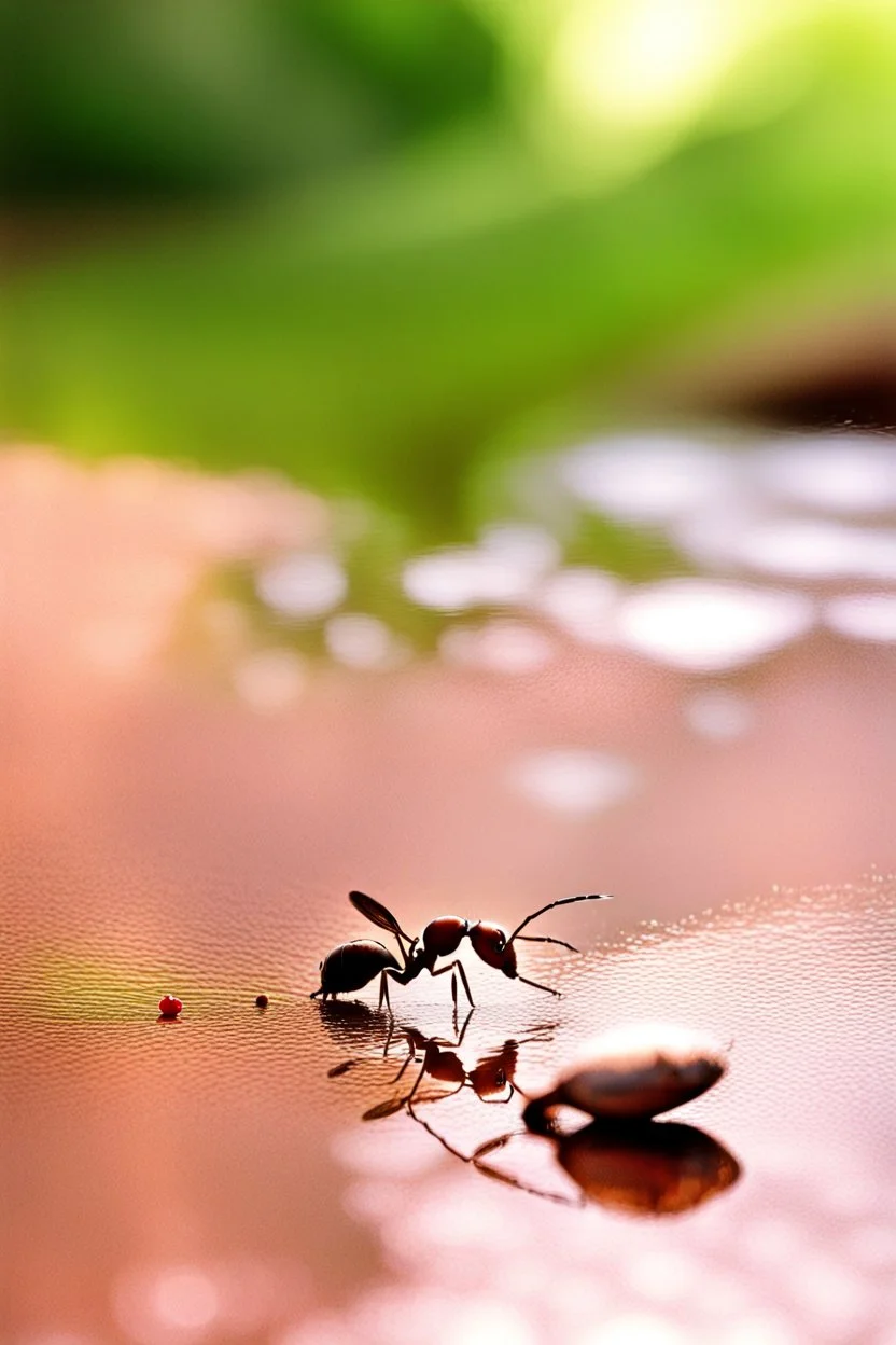 The Ant and The Dove On a hot day of summer, an ant was searching for some water. After walking around for some time, she came near the river.