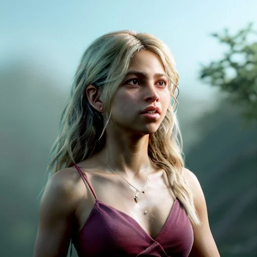 Shakira, artist, Realistic image, waist up portrait. perfect eyes, glow, circle iris. concept art, smooth, unreal engine 5, god lights, ray tracing, RTX, lumen lighting, ultra detail, volumetric lighting, 3d, finely drawn, high definition, 4k.