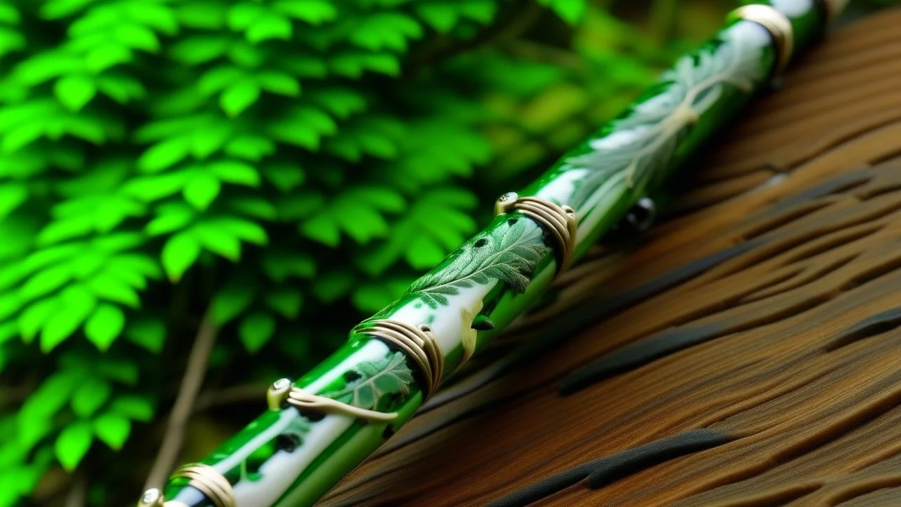 A green nature English horn painted by Frank Wilson