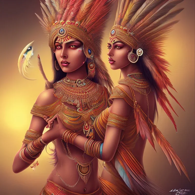 femme oiseau indien hallucination