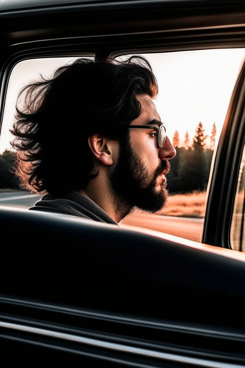 شخص يظر من نافذة السيارات بطريقة تنمي