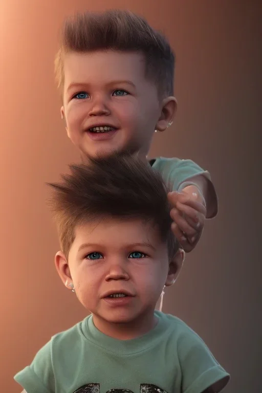 James hetfield toddler, full body, bokeh,hyper realistic