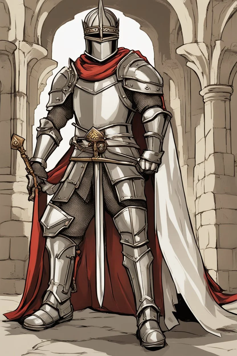 The valiant knight, known for your bravery and strength. You would be dressed in shining armor, with a majestic cape flowing behind you. Your crown would be a bold and imposing helmet, symbolizing your position as a defender of the kingdom.