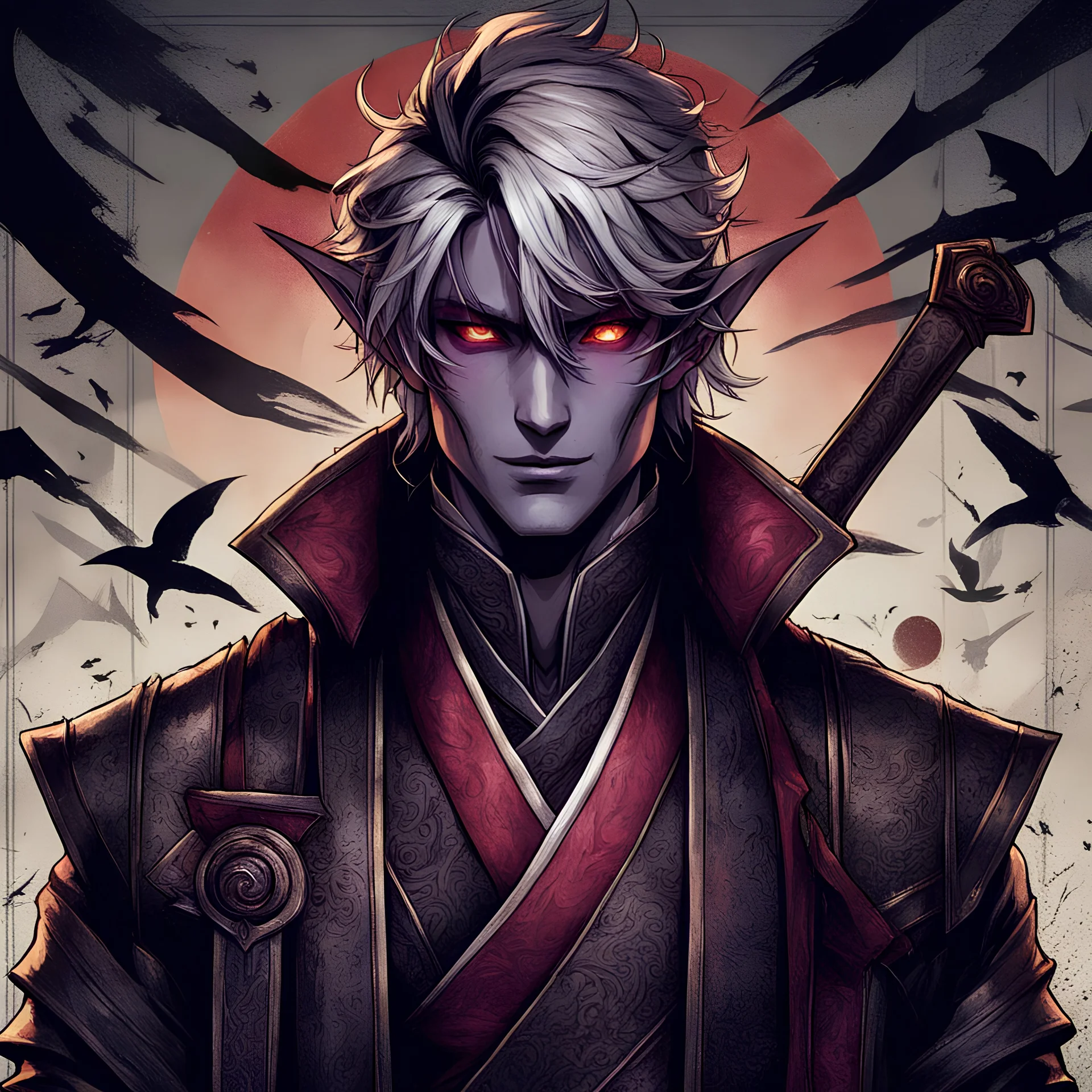 drow, dark elf, male