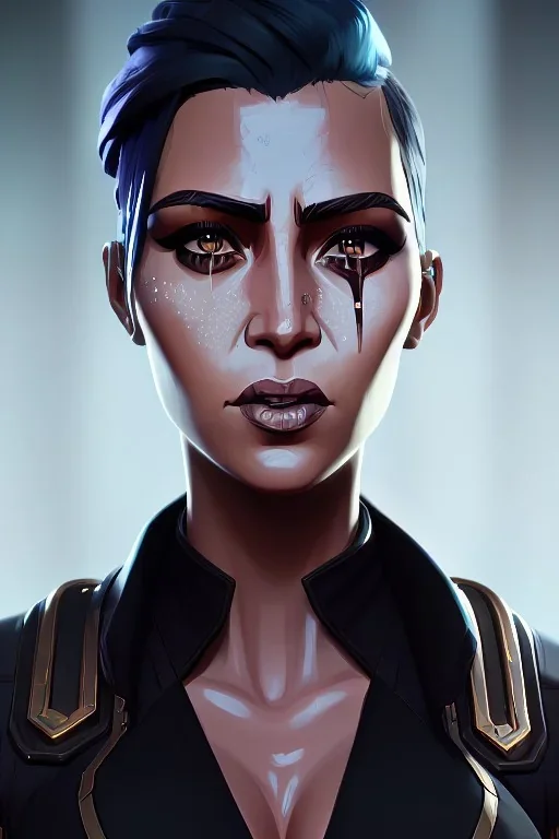 portrait,beautiful kim kardashian, post-apocalyptic in a cyberpunk city, realistic, intriacte detail, sci-fi fantasy style, volumetric lighting, particales,highly detailed,cinamatic, deep colours,8k