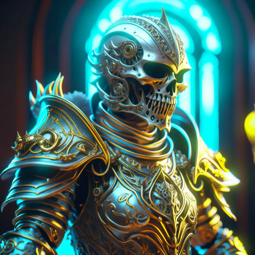 stylized horror knight with ornaments, epic, fantasy, intricate, hyper detailed, artstation, concept art, smooth, sharp focus, ray tracing, vibrant, photorealistic, textured, centered, 4k