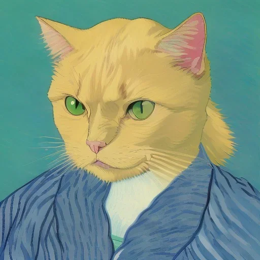 Portrait of a cat by Van Gogh