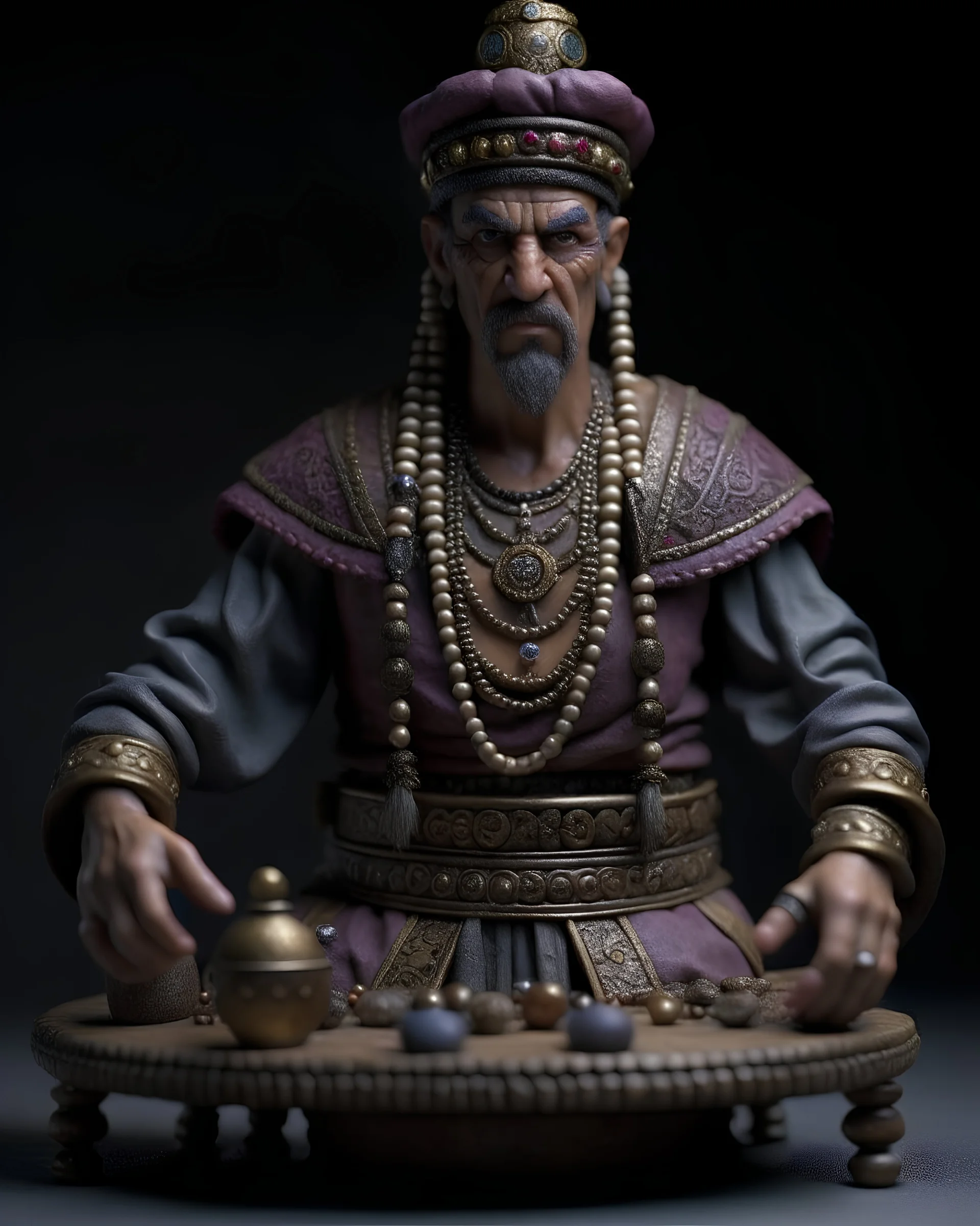 tabletop role-playing miniature of a psychopath wearing minoan clothes. full body. concept art in the style of Alan lee d&d larry elmore greg rutkowsky john howe william morris dante Gabriel rosetti. hyperrealism 4K ultra HD unreal engine 5 photorealism