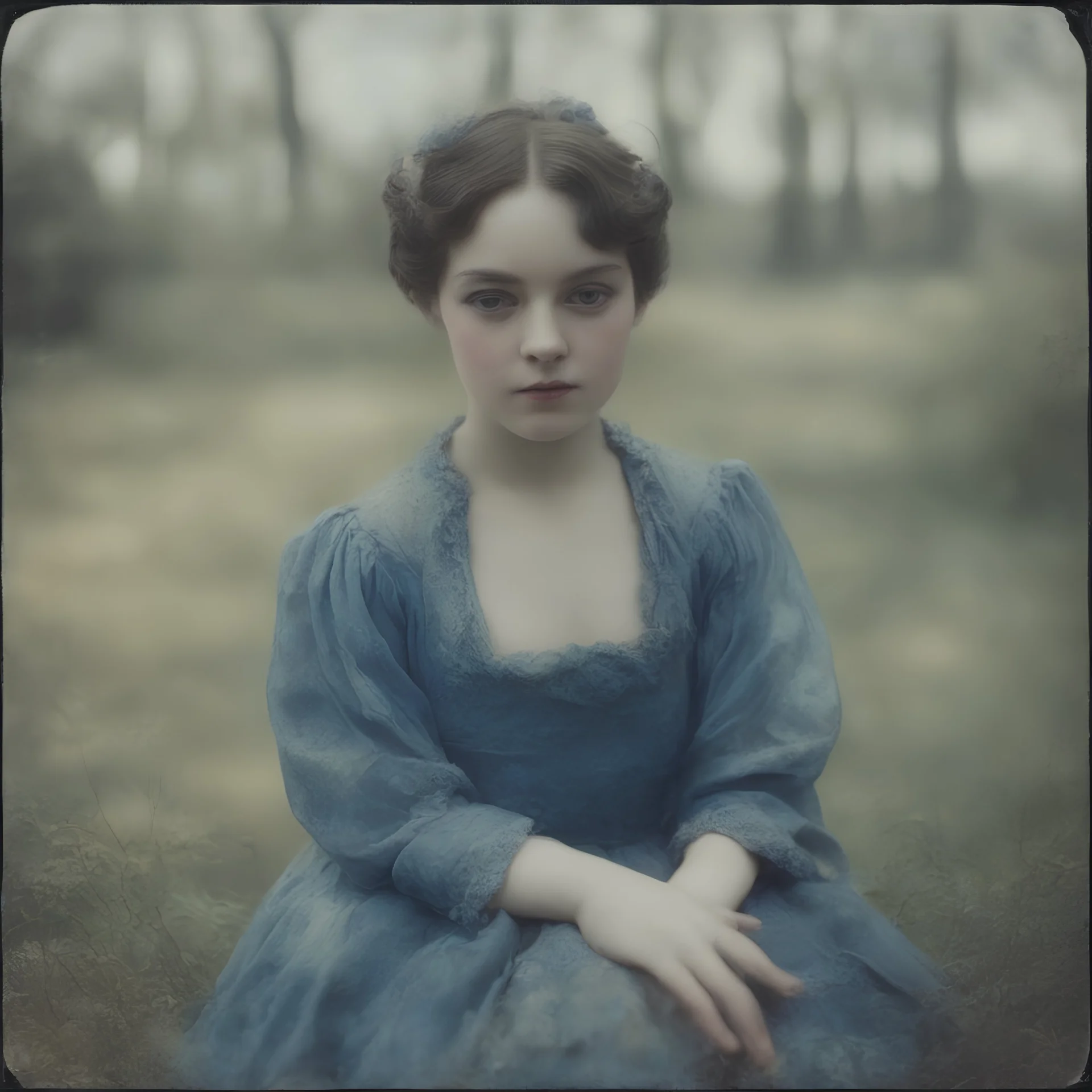 Loreta young, blue, autochrome