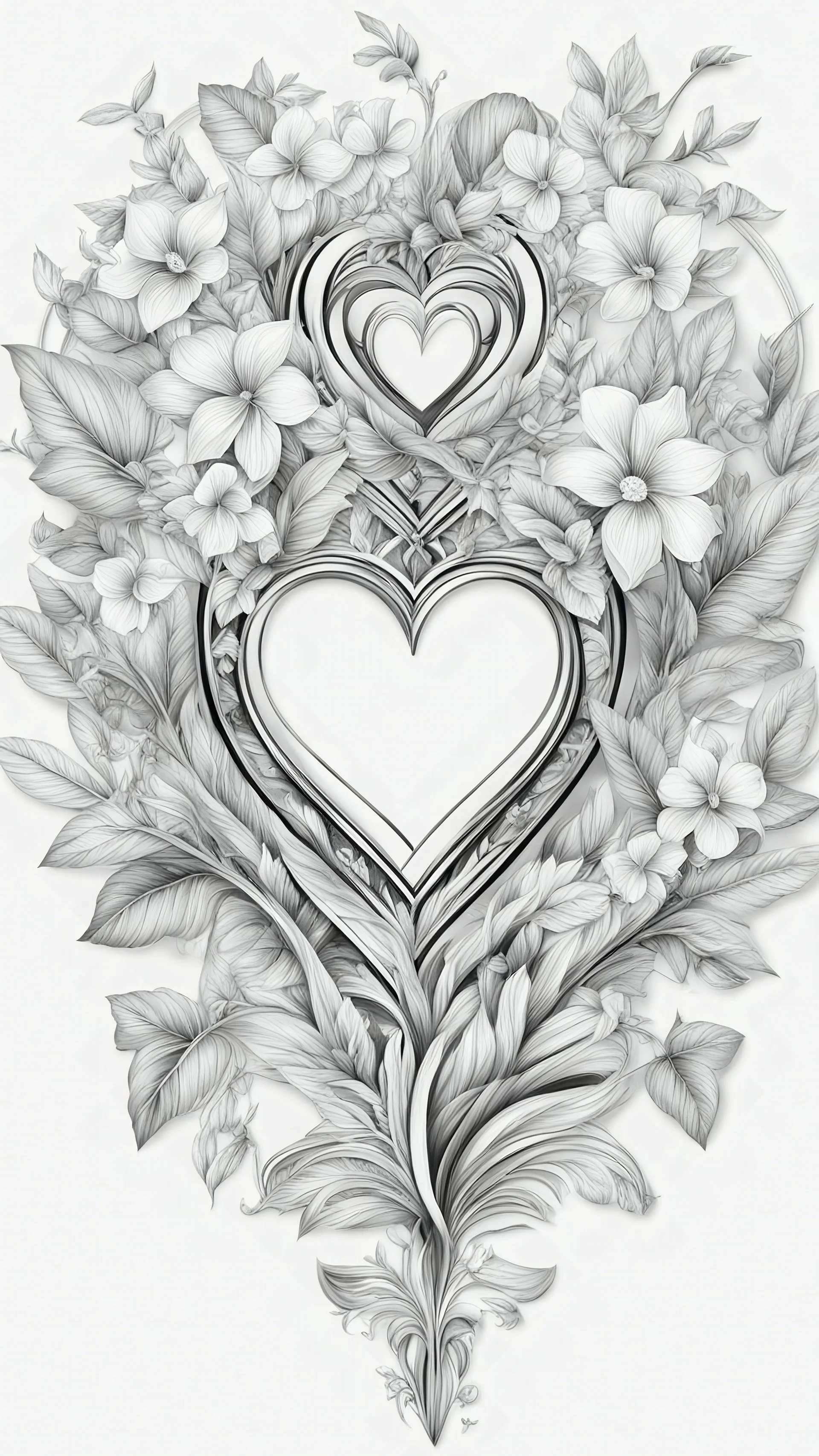 Logo heart around it plants, intricate details, highly detailed, high details, detailed portrait, masterpiece,ultra detailed, ultra quality