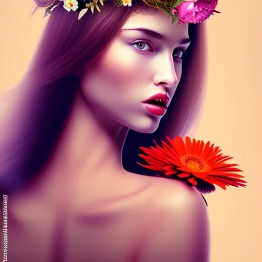 sexy women with flowers crown