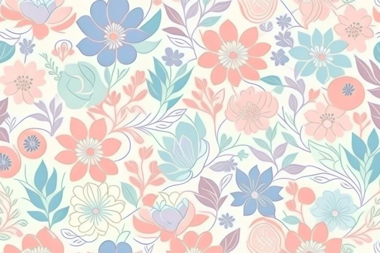 JAPANESE TRADITIONAL FLORA PASTEL theme PATTERN