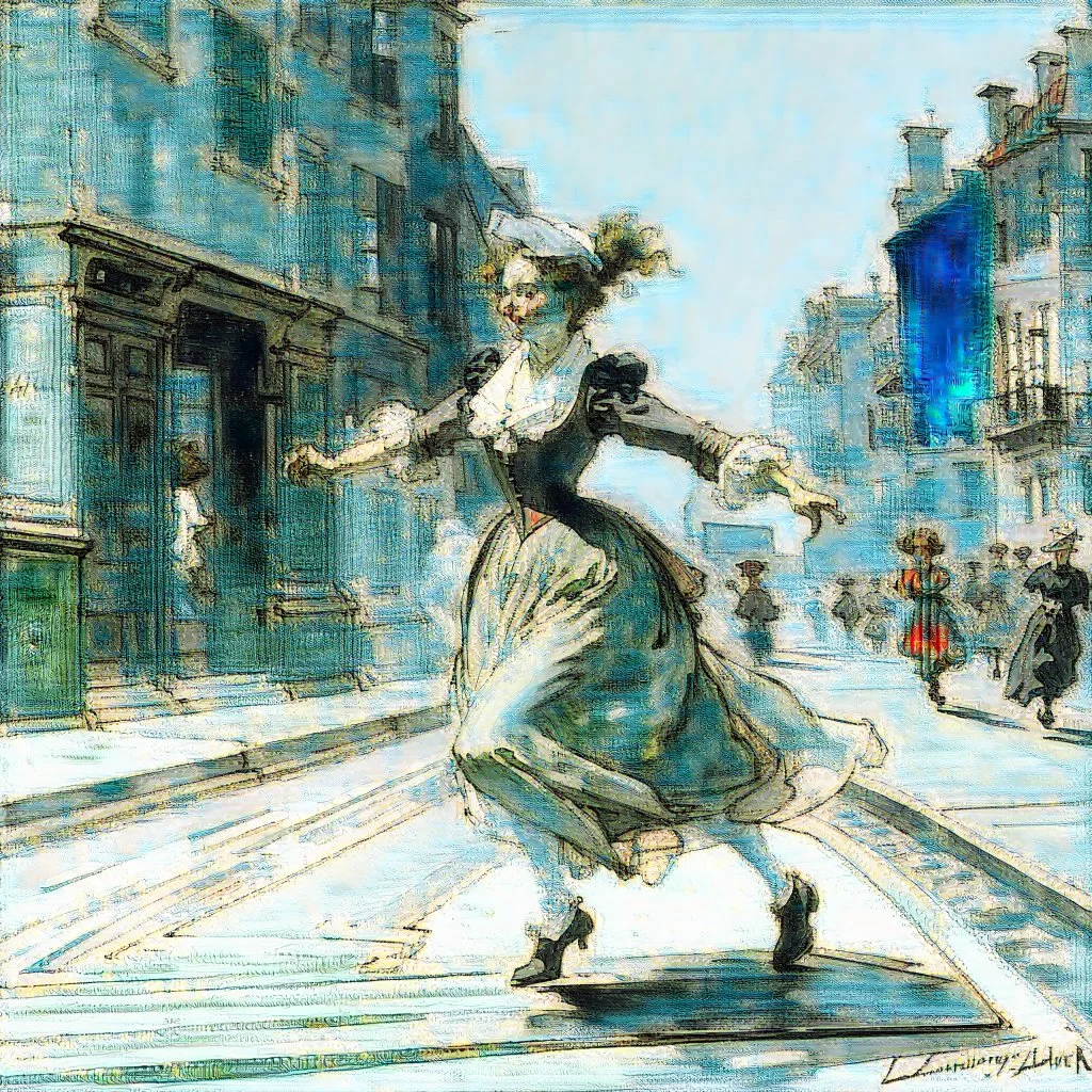 woman dancing in the street Rembrandt Edward Hopper Arthur Rackham