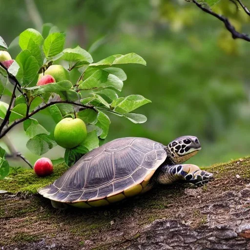 turtle and apple tree